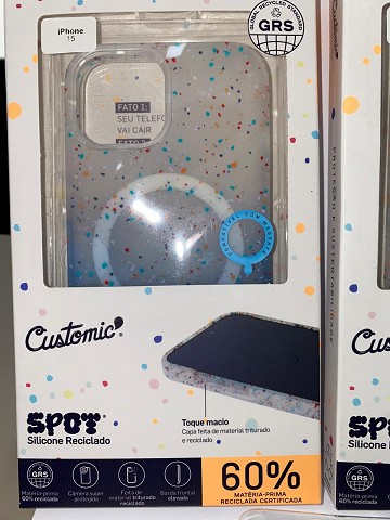 Imagem CAPA CUSTOMIC APPLE IPHONE 15 SPOT SILICONE RECICLADO MAGSAFE BLUE