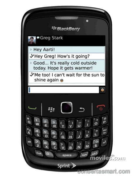 TouchScreen no funciona o está roto BlackBerry Curve 8530