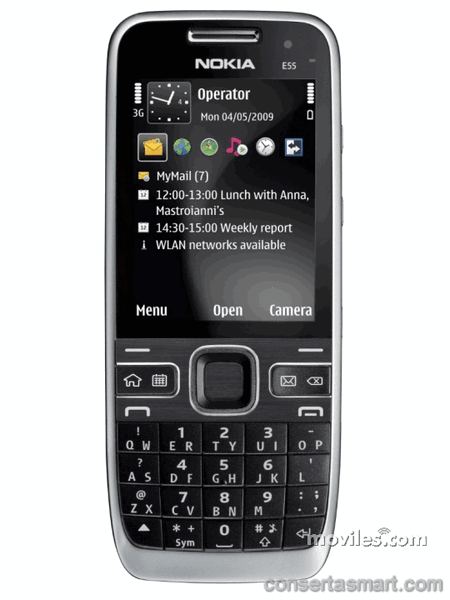 TouchScreen não funciona ou está quebrado Nokia E55