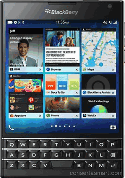 TouchScreen não funciona ou está quebrado RIM Blackberry Passport