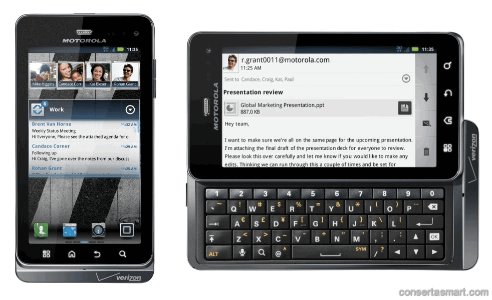 Touchscreen defekt Motorola Milestone 3