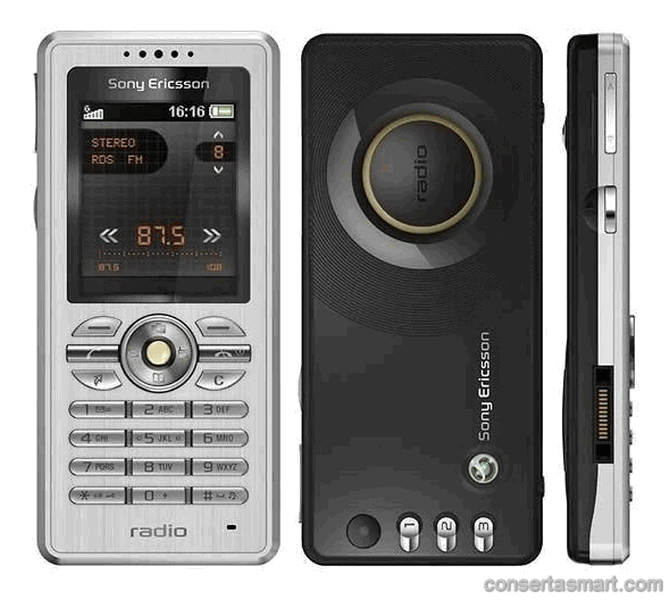 botão ruim emperrado Sony Ericsson R300 Radio