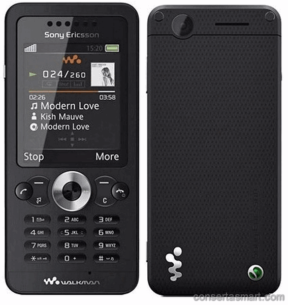 botão ruim emperrado Sony Ericsson W302
