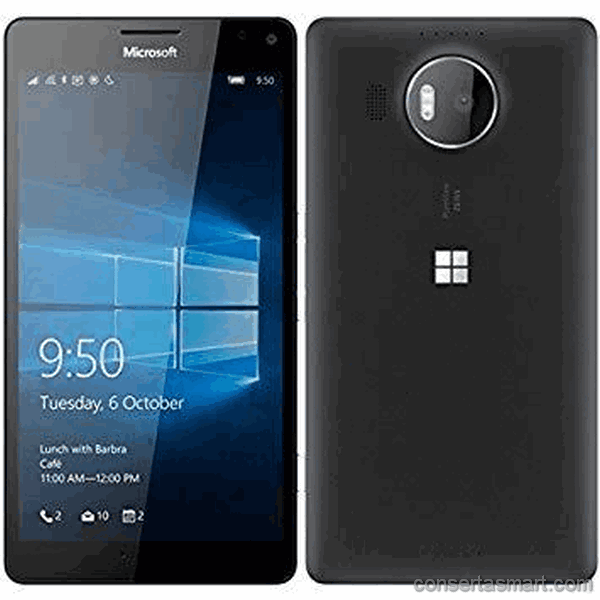 display branco listrado ou azul Microsoft Lumia 950