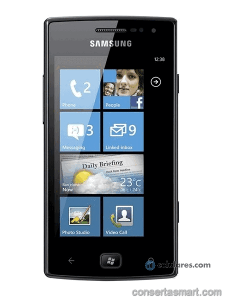 display branco listrado ou azul Samsung Omnia W