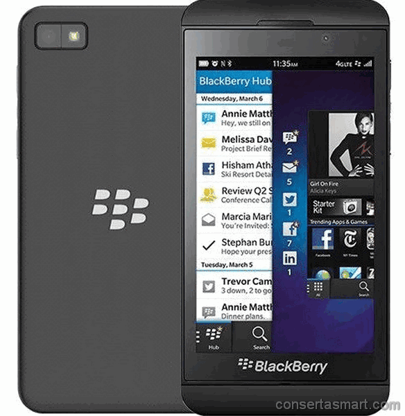 lcd não aparece imagem ou está quebrado BlackBerry Z10