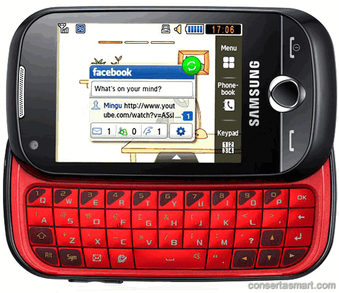 não toca som Samsung Corby Pro B5310