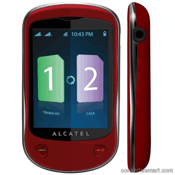 problema em aplicativo erros de software Alcatel OT 710