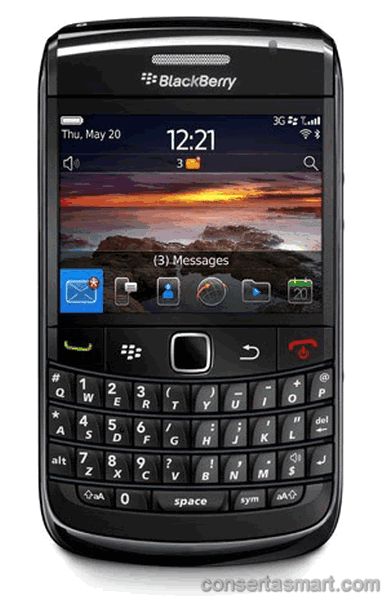 problema em aplicativo erros de software BlackBerry Bold 9780