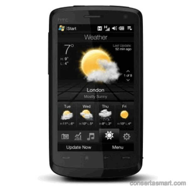problema em aplicativo erros de software HTC Touch HD
