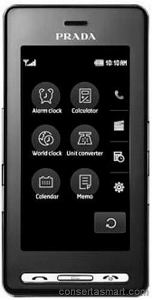 problema em aplicativo erros de software LG KE850 Prada Phone