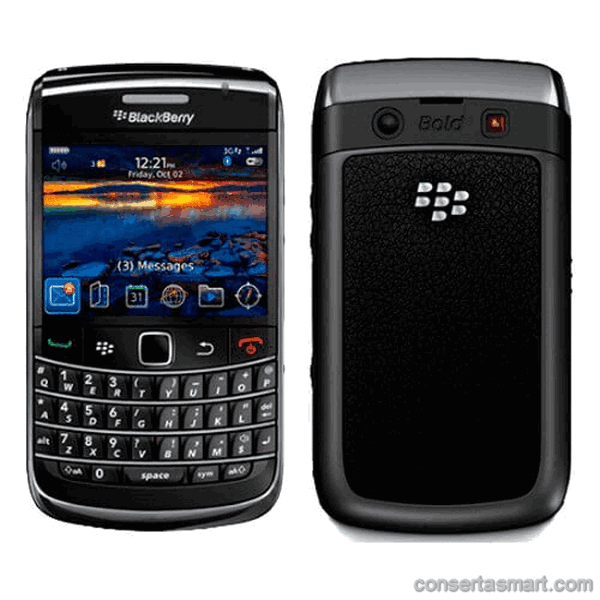 problema em aplicativo erros de software RIM BlackBerry Bold 9700