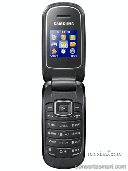 problema em aplicativo erros de software Samsung E1150