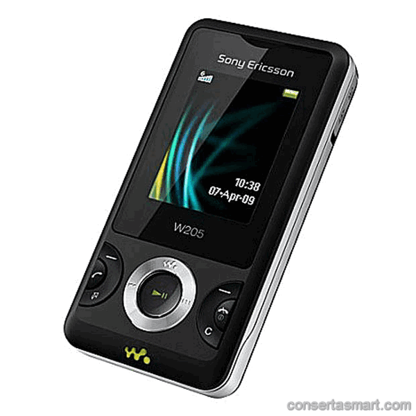 problema em aplicativo erros de software Sony Ericsson W205