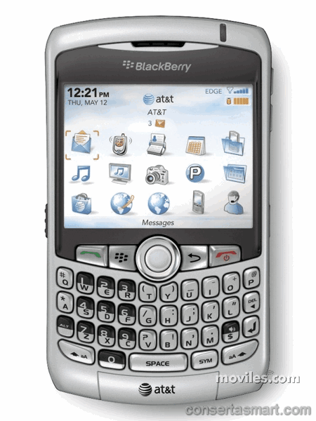 travado no logo BlackBerry Curve 8320