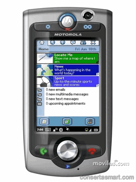 travado no logo Motorola A1010