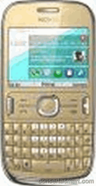travado no logo Nokia Asha 302