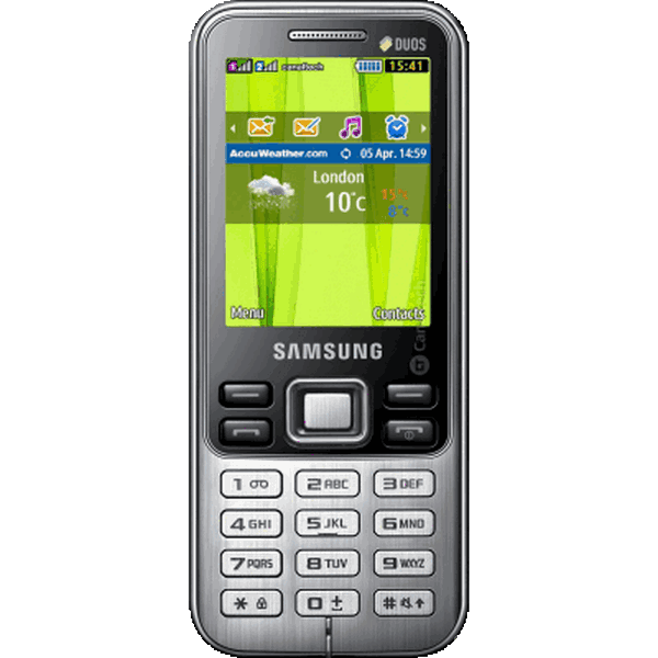 travado no logo Samsung C3322