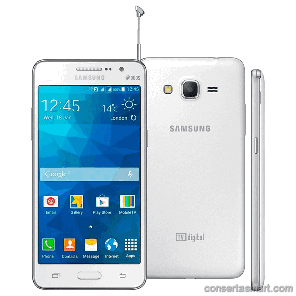 travado no logo Samsung Galaxy Gran Prime Duos TV